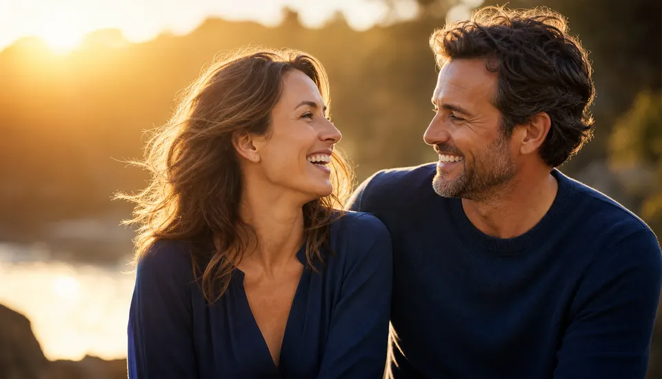 Happy couple outdoors enjoying an active lifestyle